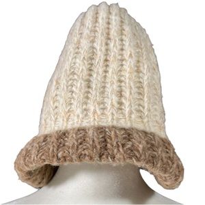 Extra fine merino wool knit beanie hat